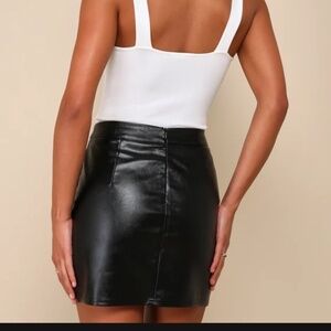 Lulus Corte Black Leather Mini Skirt